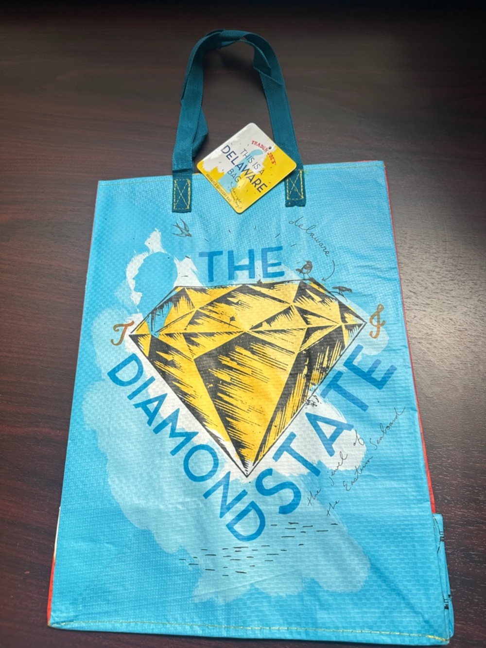 Trader Joe’s Delaware The Diamond State Blue & Yellow Reusable Tote